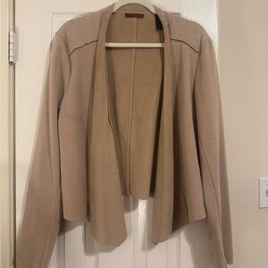 Beige Open Front Cardigan